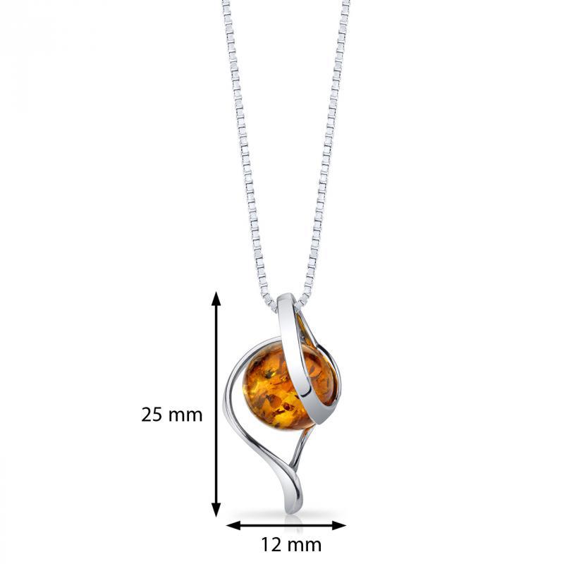 Stříbrný náhrdelník s jantarem 5189