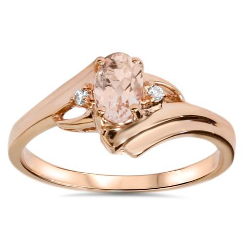 Zlatý prsten s morganitem a diamanty Jordis 5409