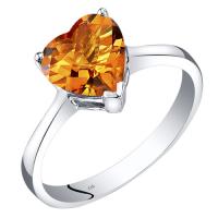 Zlatý prsten s citrínovým srdcem Perry