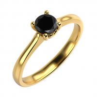 Zásnubní prsten se srdíčkem a černým diamantem Jaman