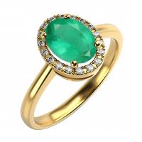 Smaragdový prsten s diamanty Arya