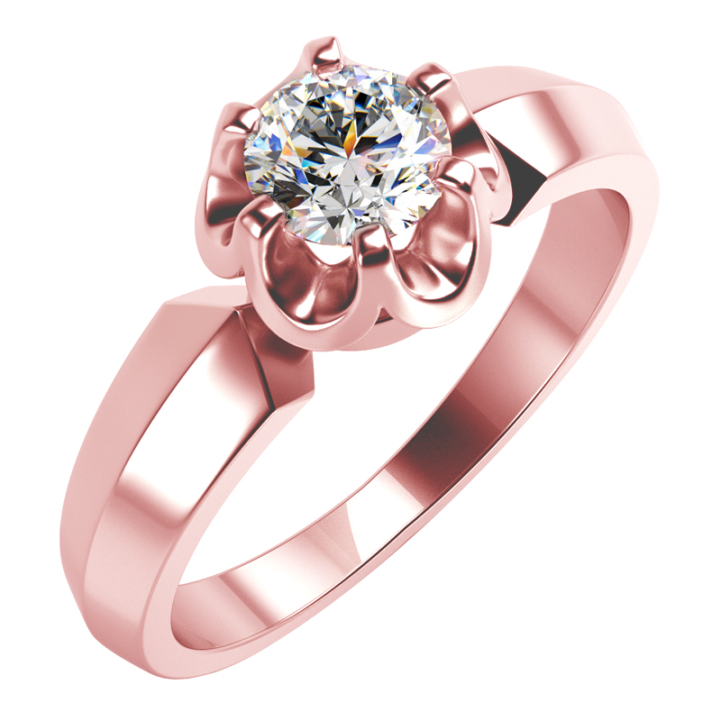 Prsten s růžového zlata Vani