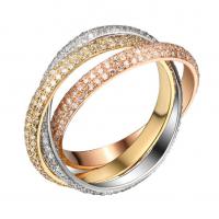 Diamantový eternity prsten v tříbarevné kombinaci zlata Eda