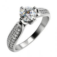 Zásnubní platinový prsten s diamanty Katynie