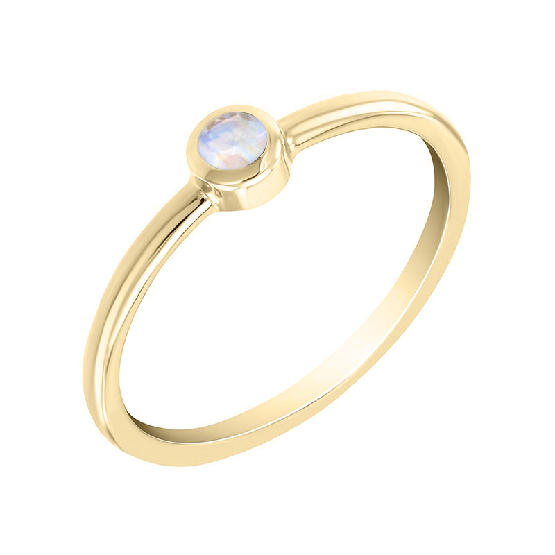 Minimalistický prsten ze žlutého zlata s měsíčním kamenem 61989