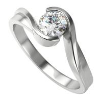 Zásnubní prsten se syntetickým diamantem Yadu