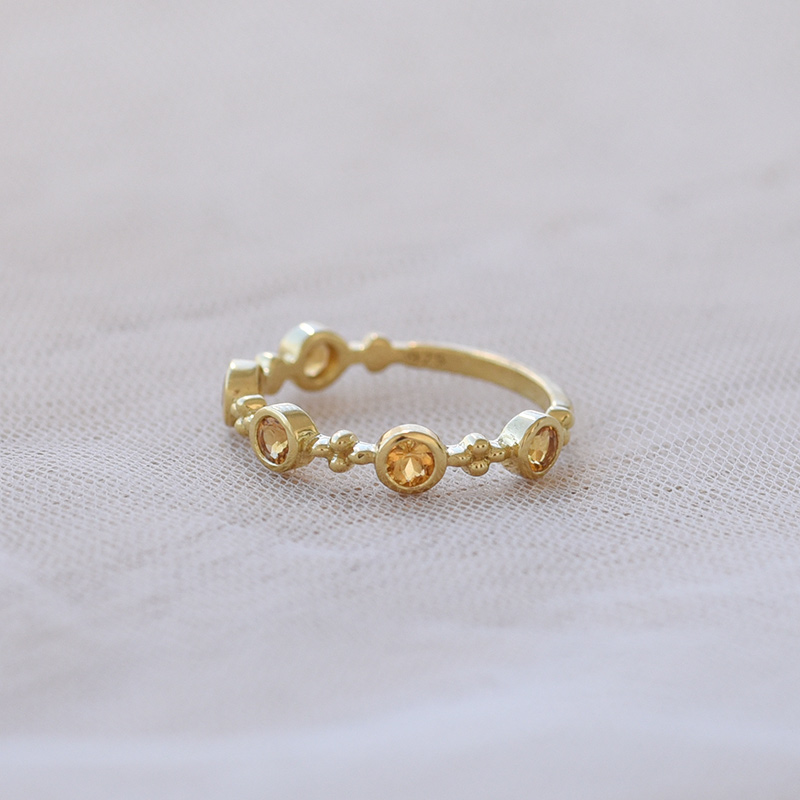 Pozlacený eternity prsten s citríny 69279