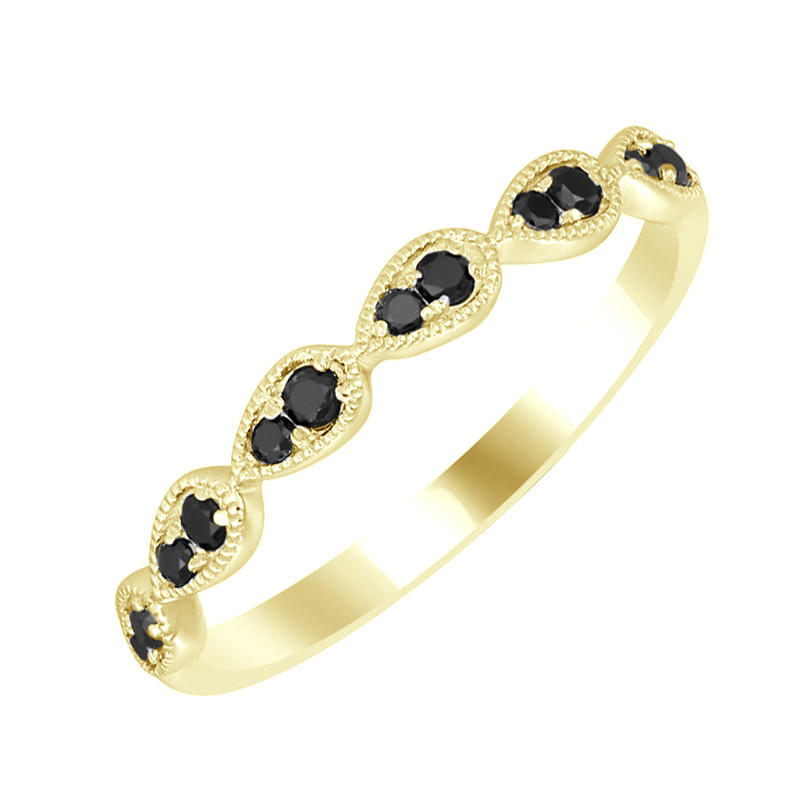 Zlatý eternity prsten s černými diamanty 69709