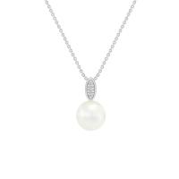 Stříbrný perlový náhrdelník s diamanty Alllaire