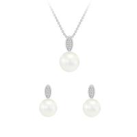 Stříbrná romantická kolekce s perlami a diamanty Glaume
