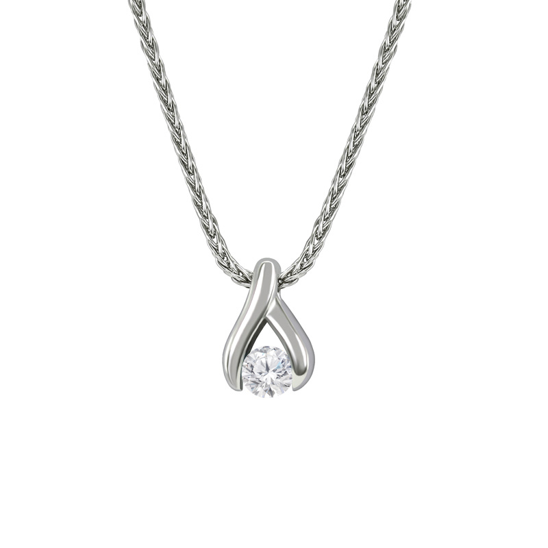 Platinový náhrdelník s 0.27ct IGI certifikovaným diamantem Ilisha