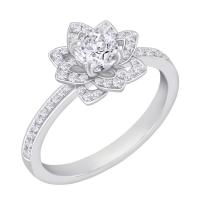 Zlatý diamantový prsten ve tvaru květiny Aaron