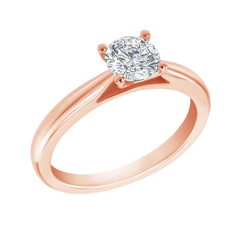 Zásnubní diamantový prsten z růžového zlata 74019