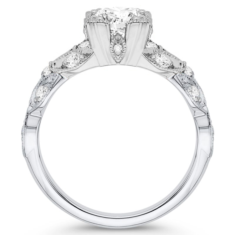 Diamantový zásnubní prsten z bílého zlat