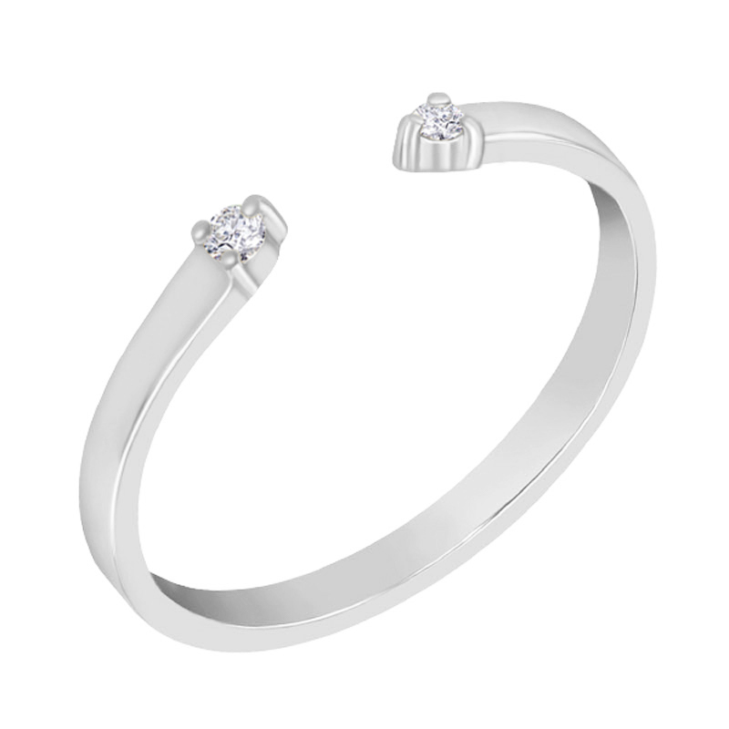 Trendy prsten s diamanty z bílého zlata 74969