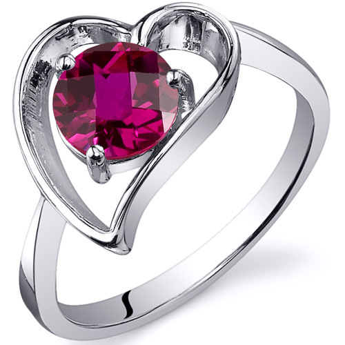 Stříbrný romantický prsten s rubínem