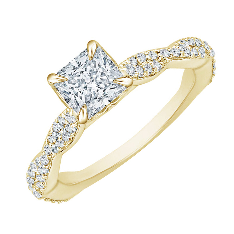 Zlatý diamantový prsten pro zásnuby 75139