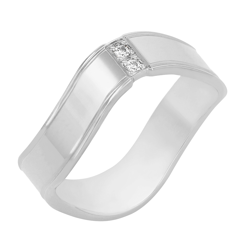 Dámský snubní prsten z bílého zlata 77499