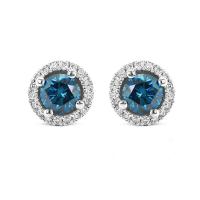 Náušnice s modrými diamanty Pankti