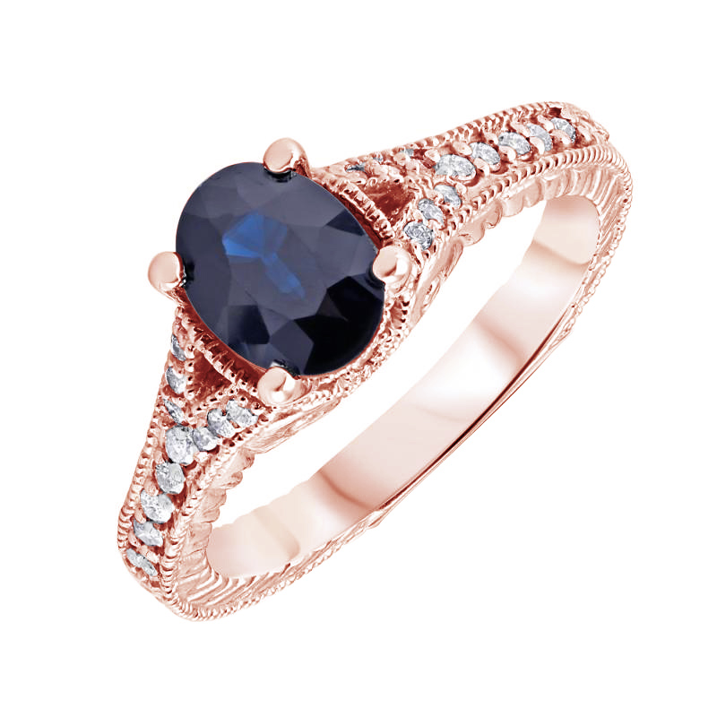 Safírový prsten z růžového zlata 79229