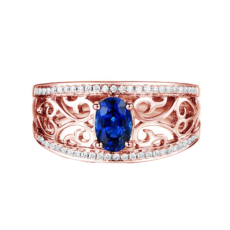 Safírový prsten z růžového zlata 79249