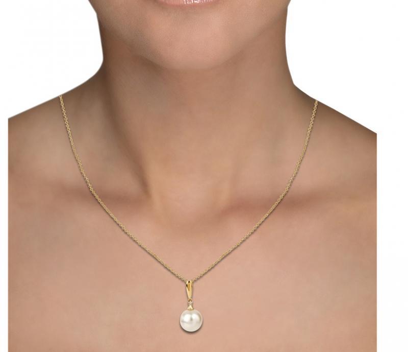 Zlatý náhrdelník s perlou Santonie 7969