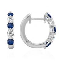 Kruhové náušnice s modrými safíry a diamanty Chay