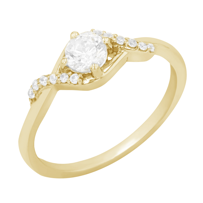 Zásnubní prsten s postranními diamanty 85779