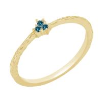 Jemný stříbrný prsten s modrými diamanty Itsaso
