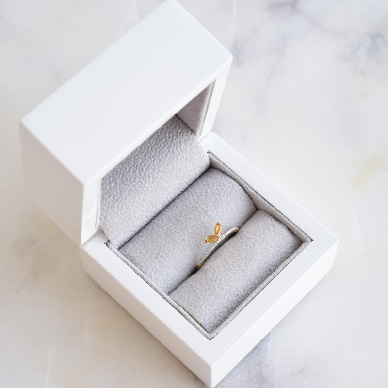 Originální zlatý prsten s citríny 86619