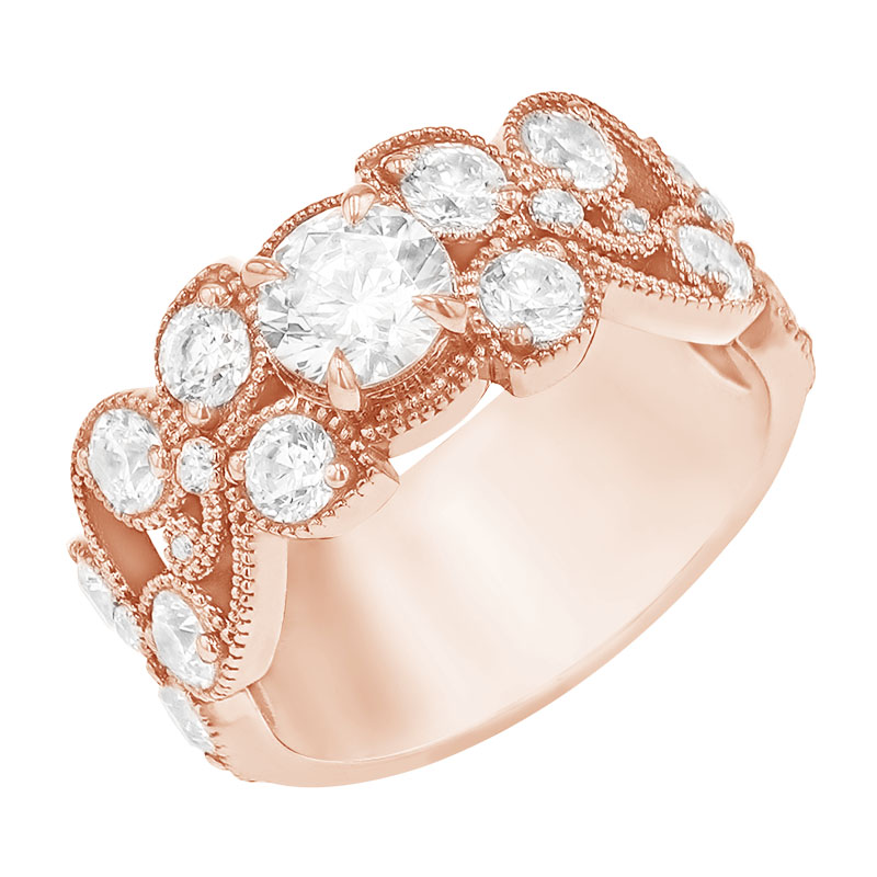 Luxusní prsten se syntetickými diamanty ze zlata
