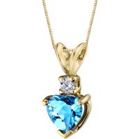 Zlatý náhrdelník s topazem a diamantem Dorevie
