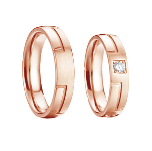 Zlaté snubní prsteny s diamantem Koby 96359