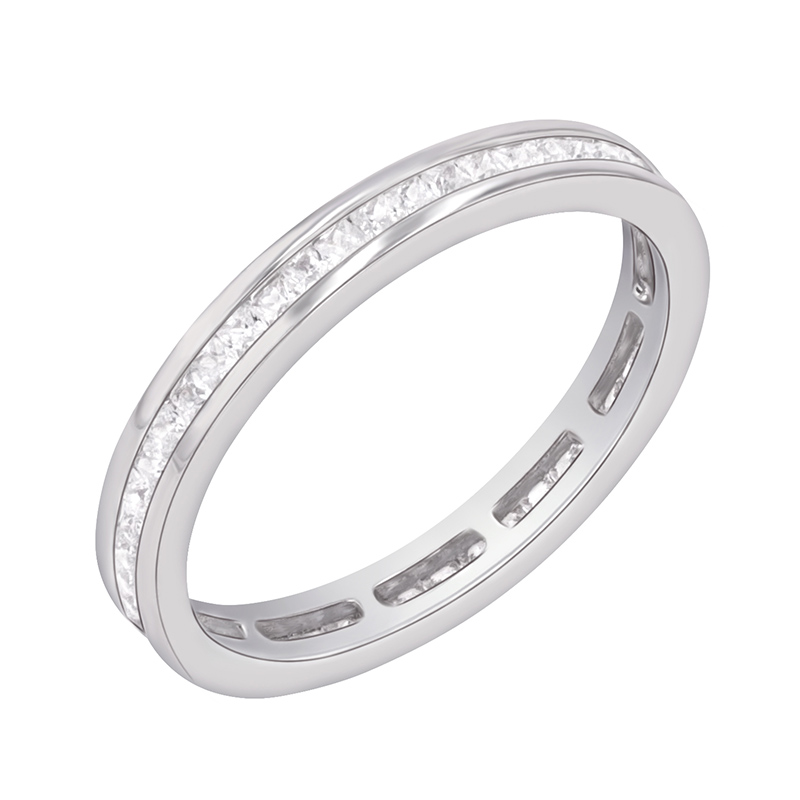 Eternity prsten s diamanty z bílého zlata 96669