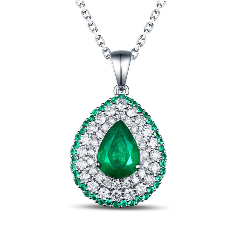 Zlatý náhrdelník plný smaragdů a diamantů Sandiah