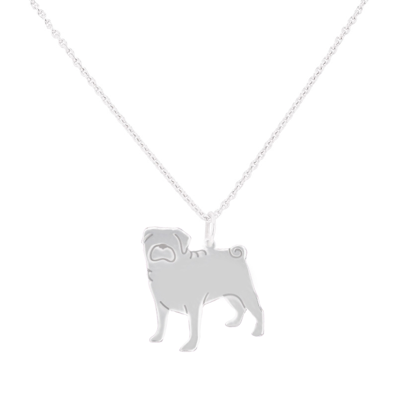 Stříbrný přívěsek ve tvaru psa s gravírem Pug