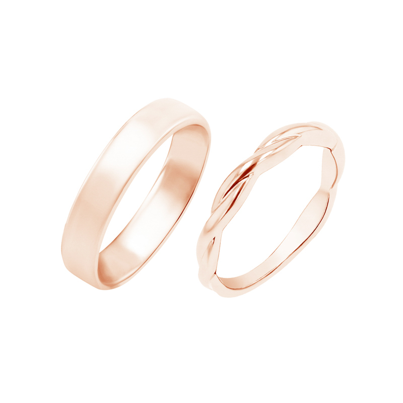 Dámský proplétaný prsten a pánský komfortní snubní prsten Neave 98679