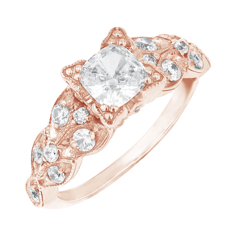 Zlatý zásnubní vintage prsten plný diamantů Galya 98909