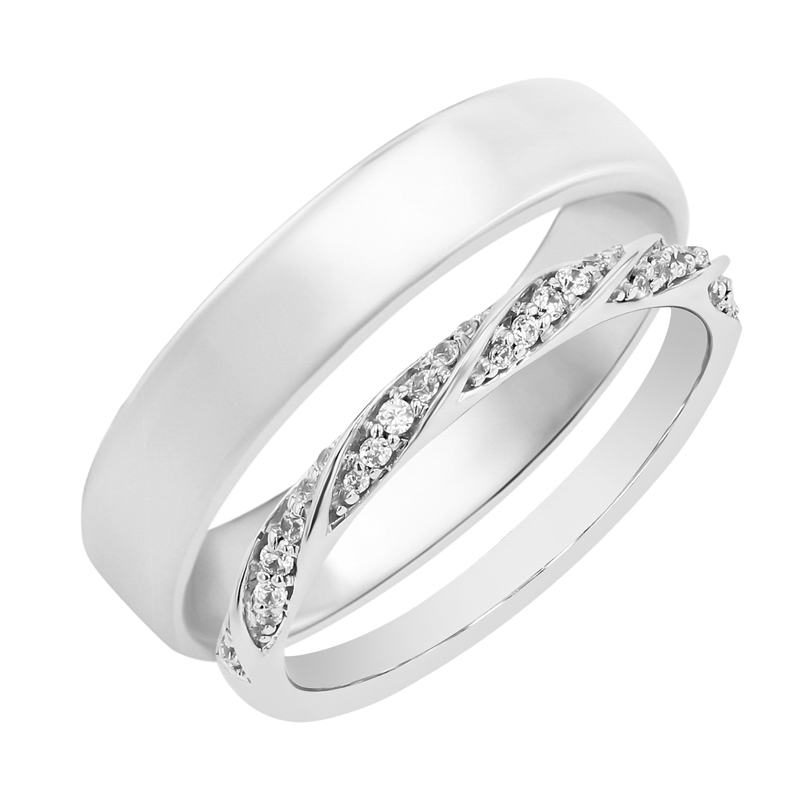 Eternity prsten s lab-grown diamanty a pánský komfortní prsten Frances