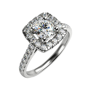 Zásnubní prsteny s diamanty v halo stylu